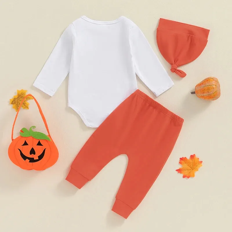 3Pcs Baby Halloween Outfits Long Sleeve Romper   Pants   at Set Infant Fall Clothes