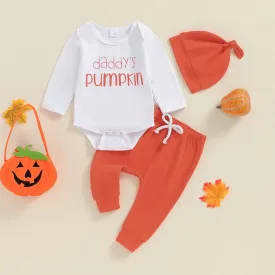 3Pcs Baby Halloween Outfits Long Sleeve Romper   Pants   at Set Infant Fall Clothes