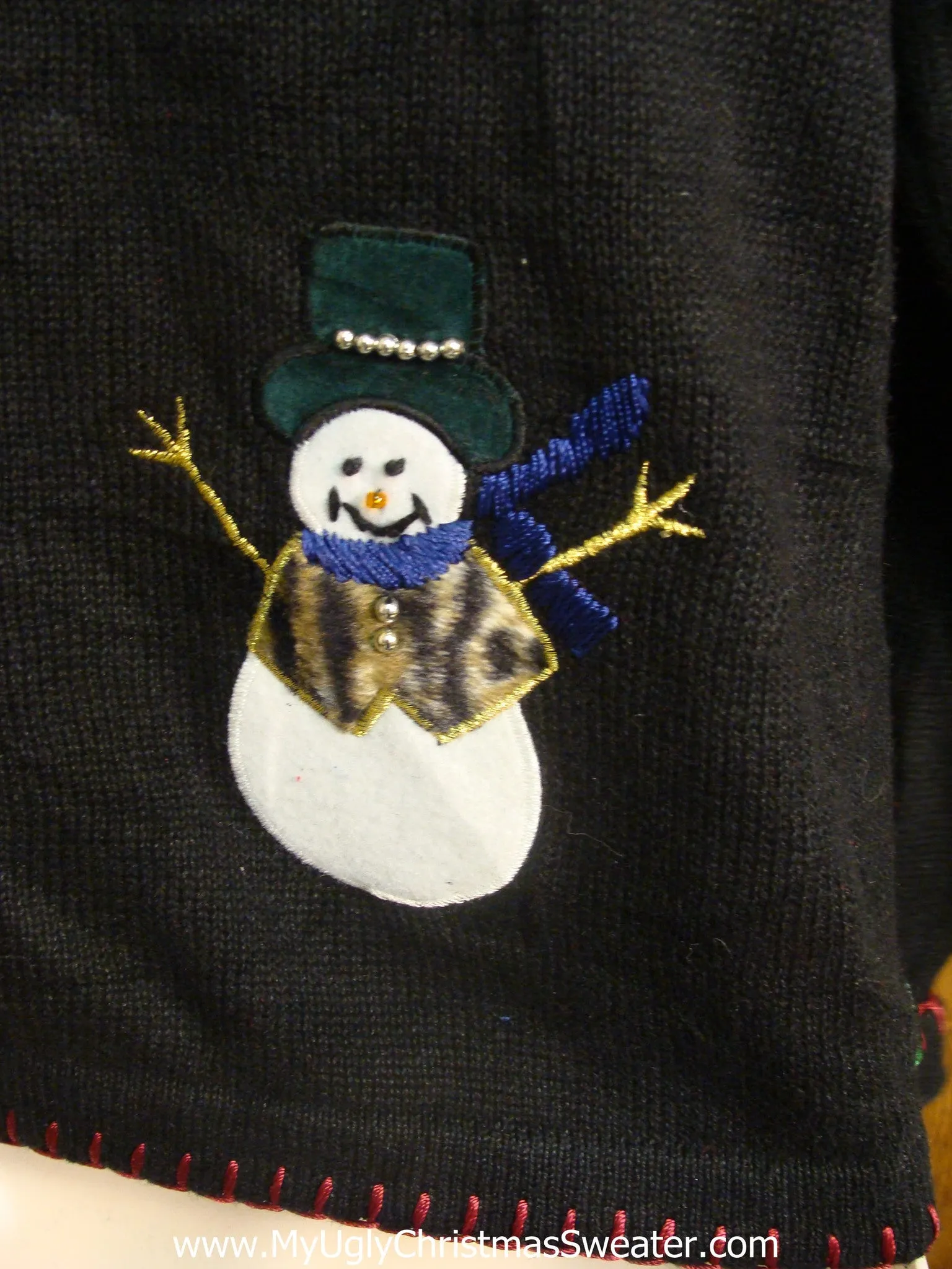 Animal Print Snowmen Bad Christmas Sweater