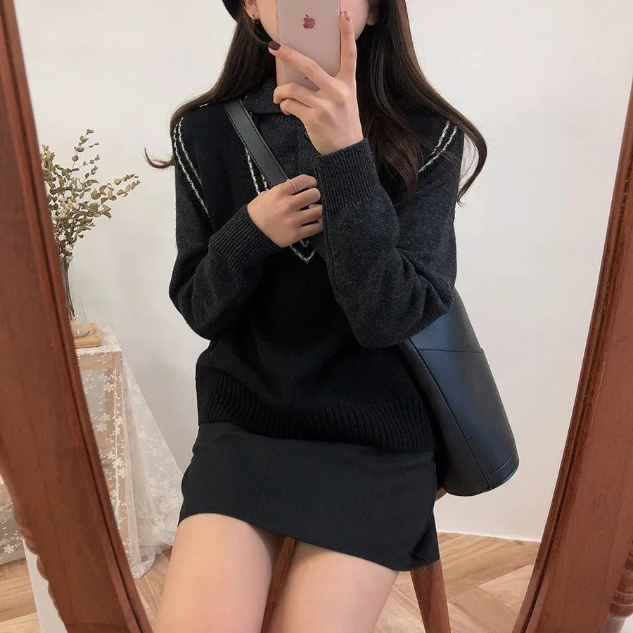 Autumn Winter Women Knitted Sweater Sleeveless Vest