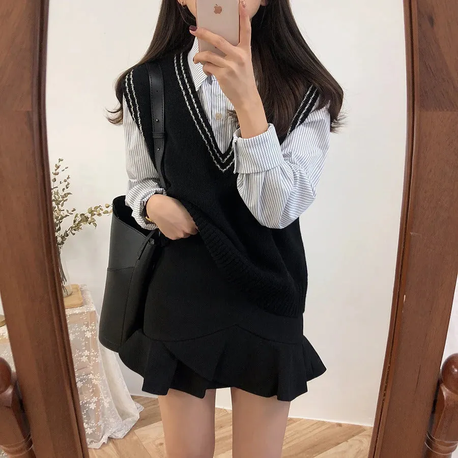 Autumn Winter Women Knitted Sweater Sleeveless Vest