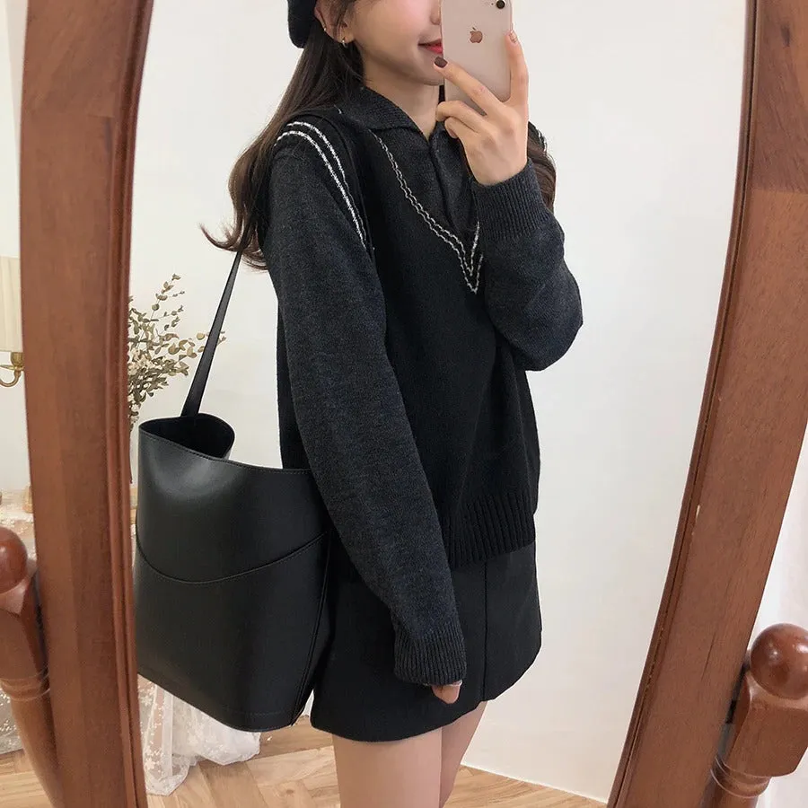 Autumn Winter Women Knitted Sweater Sleeveless Vest