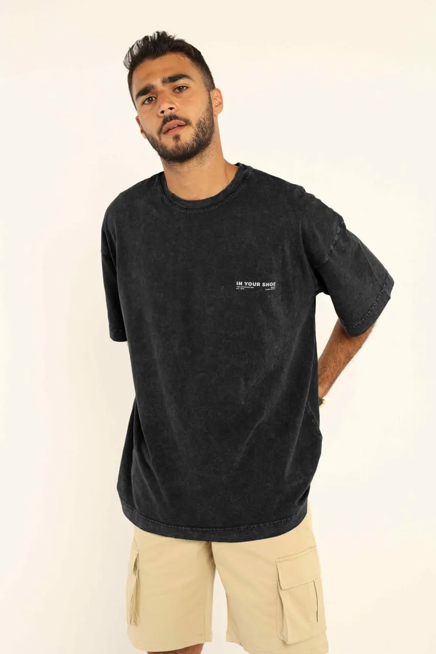 Black Acid Washed Oversized Tee