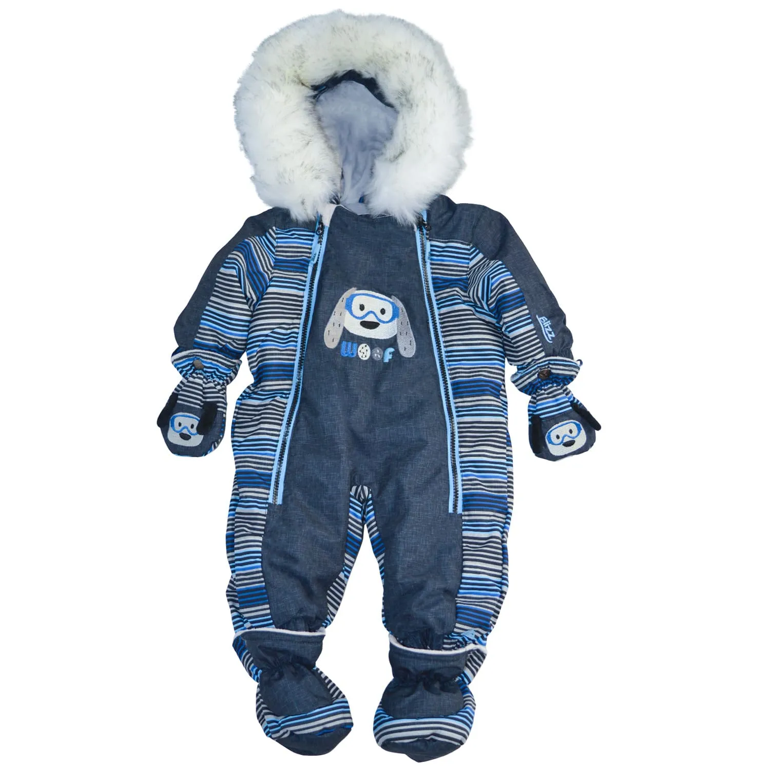 Blizz Baby Boys Puppy Theme Snow Suit - 1 piece - (6m to 18m) - 21WBLI3106