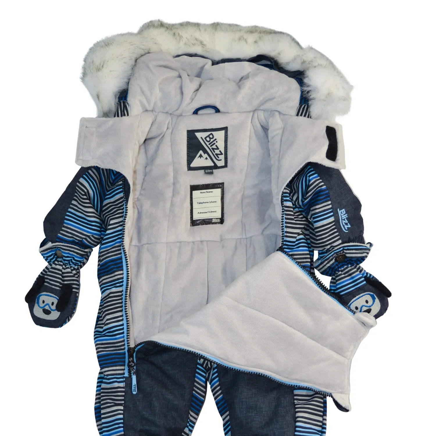 Blizz Baby Boys Puppy Theme Snow Suit - 1 piece - (6m to 18m) - 21WBLI3106