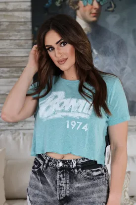 Bowie 74 Mint Crop Tee