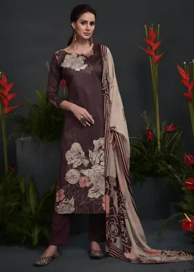 Cotton Silk Unstitched Suit Material with Chiffon Dupatta for Women