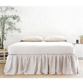 Flax Linen Gathered Bed Skirt by Pom Pom at Home