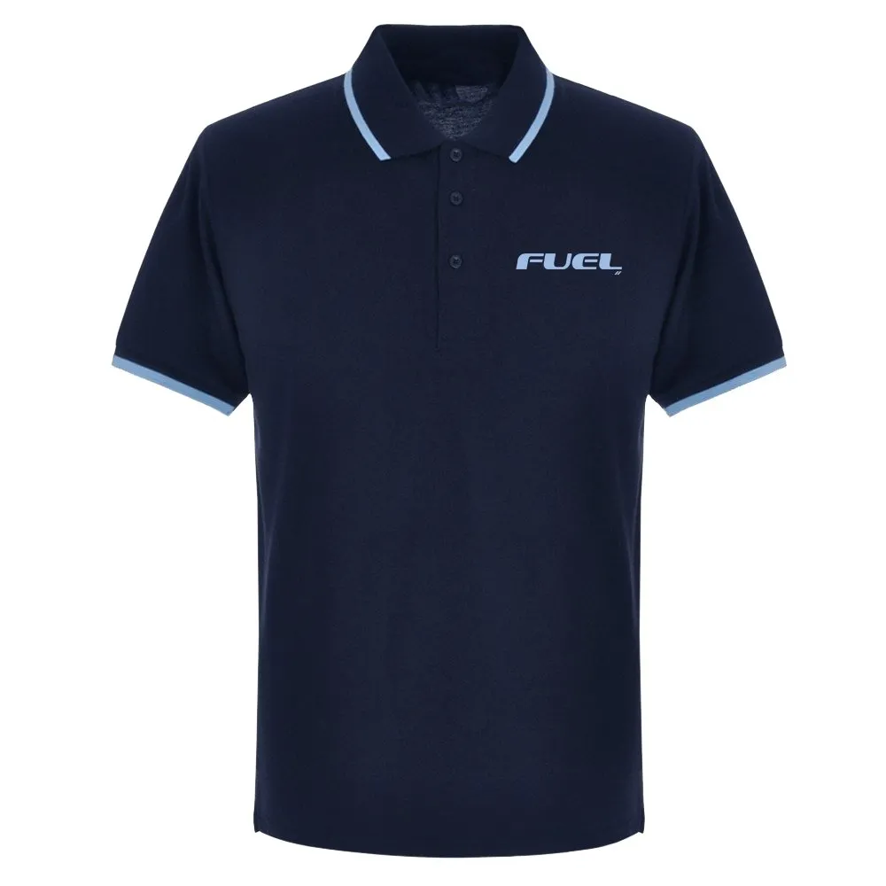 FUEL Retro Polo Shirt - Navy and Light Blue