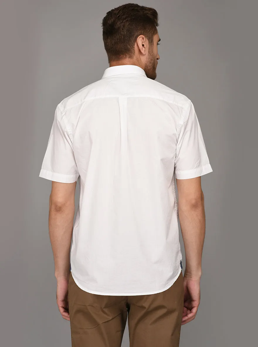 Greenfibre White Regular Fit Casual Shirt