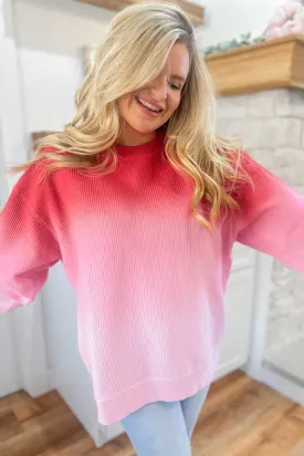 Henny Ombre Cozy Corded Crew Long Sleeve Sweatshirt *FINAL SALE*