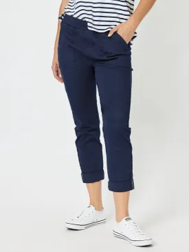 Isabella Cotton Pant - Navy