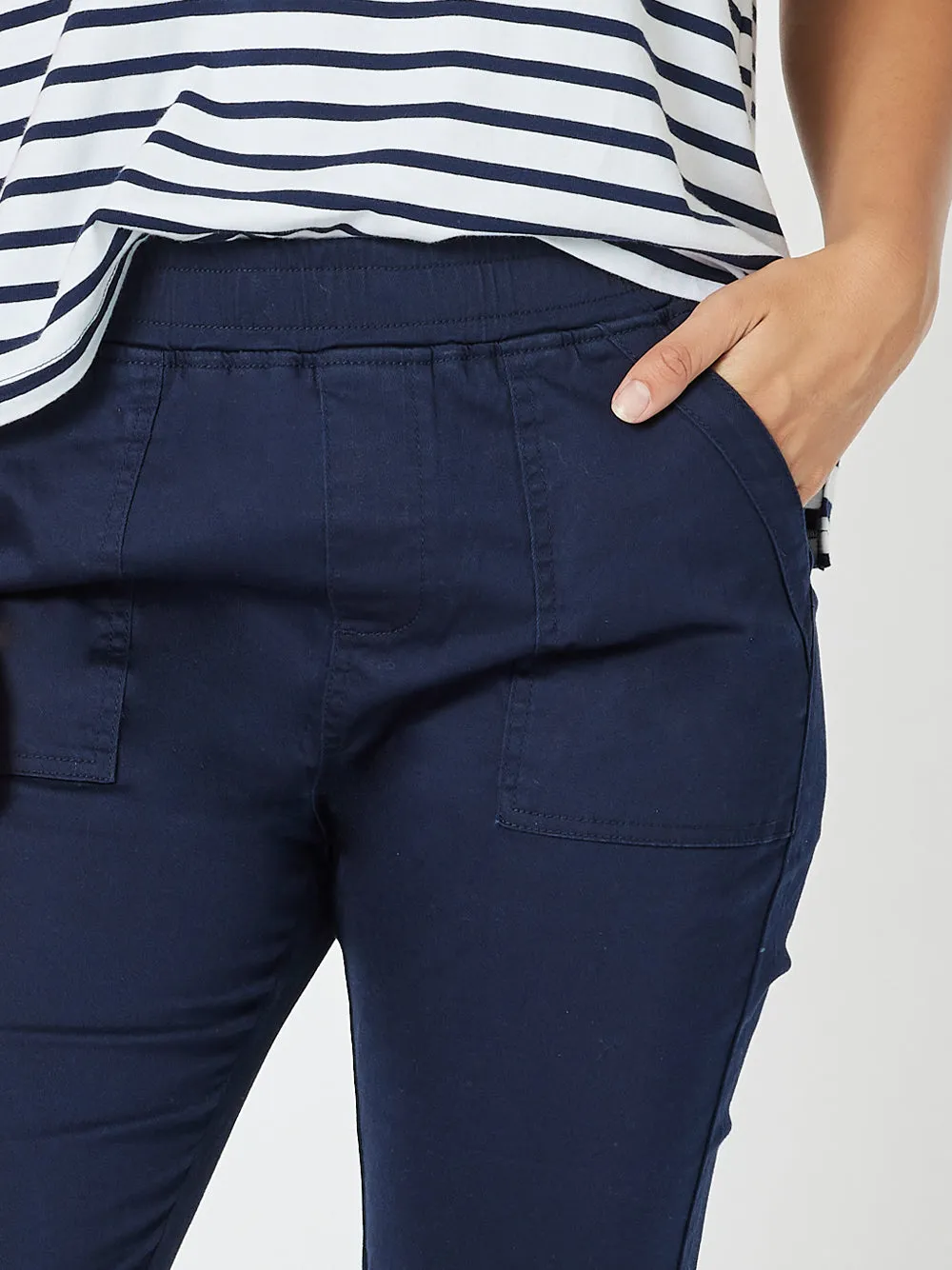 Isabella Cotton Pant - Navy