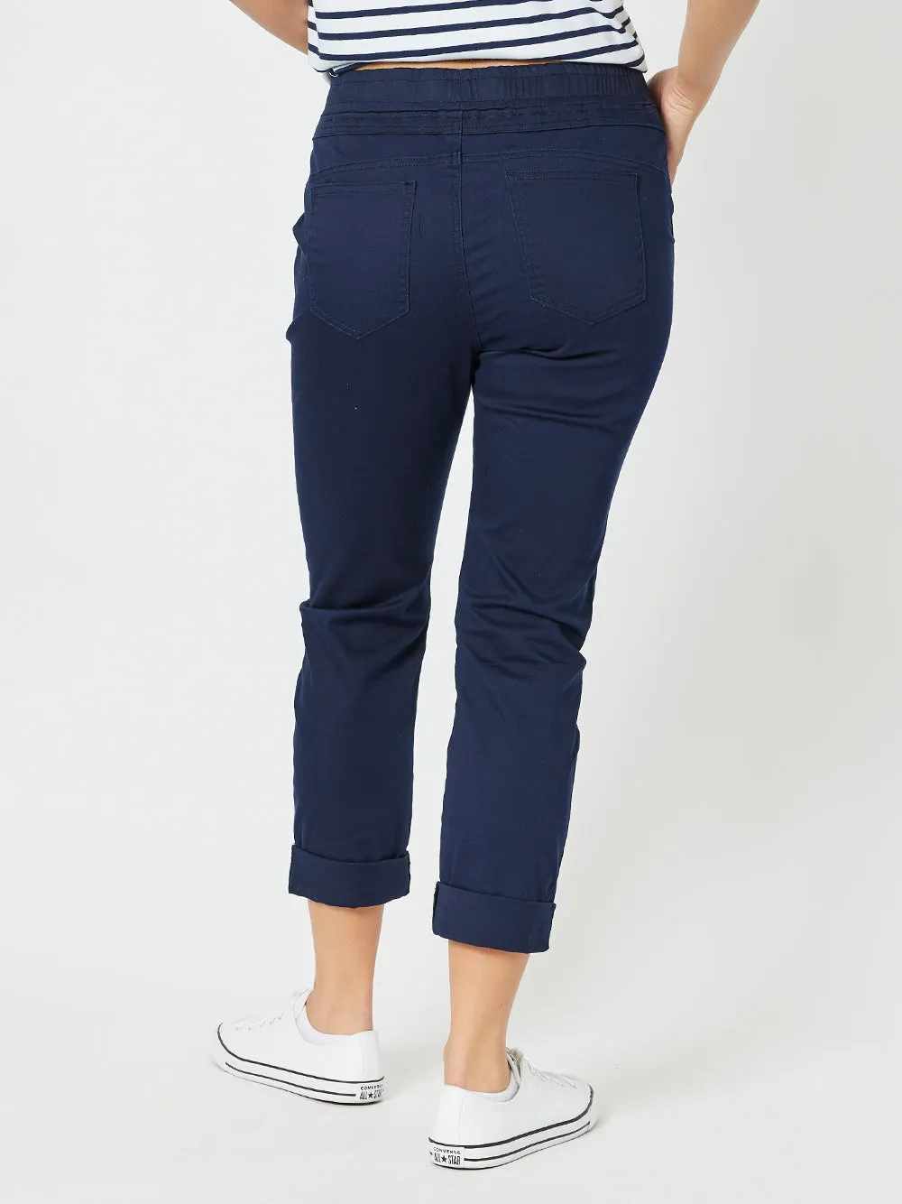 Isabella Cotton Pant - Navy