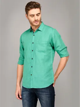 JadeBlue Sea Green Slim Fit Casual Shirt | JadeBlue