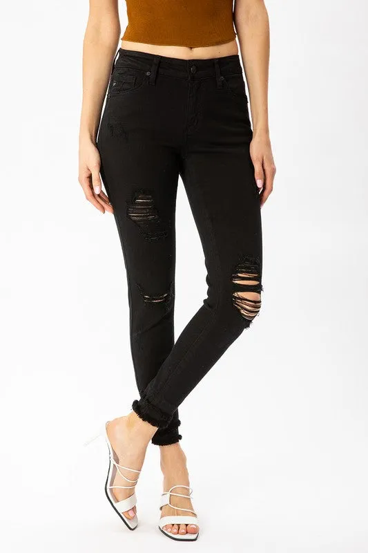 Kancan Emilia Mid Rise Ankle Skinny Jeans ~ Black *FINAL SALE* [1-3X]