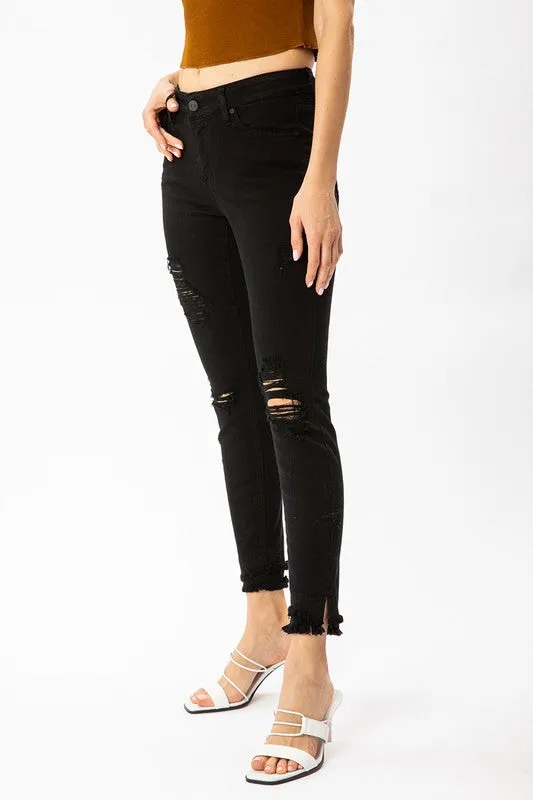 Kancan Emilia Mid Rise Ankle Skinny Jeans ~ Black *FINAL SALE* [1-3X]