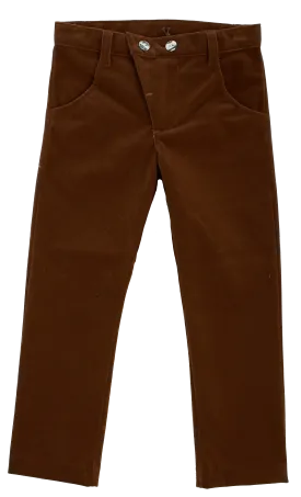 KIPP COGNAC VELVET SLIM PANTS