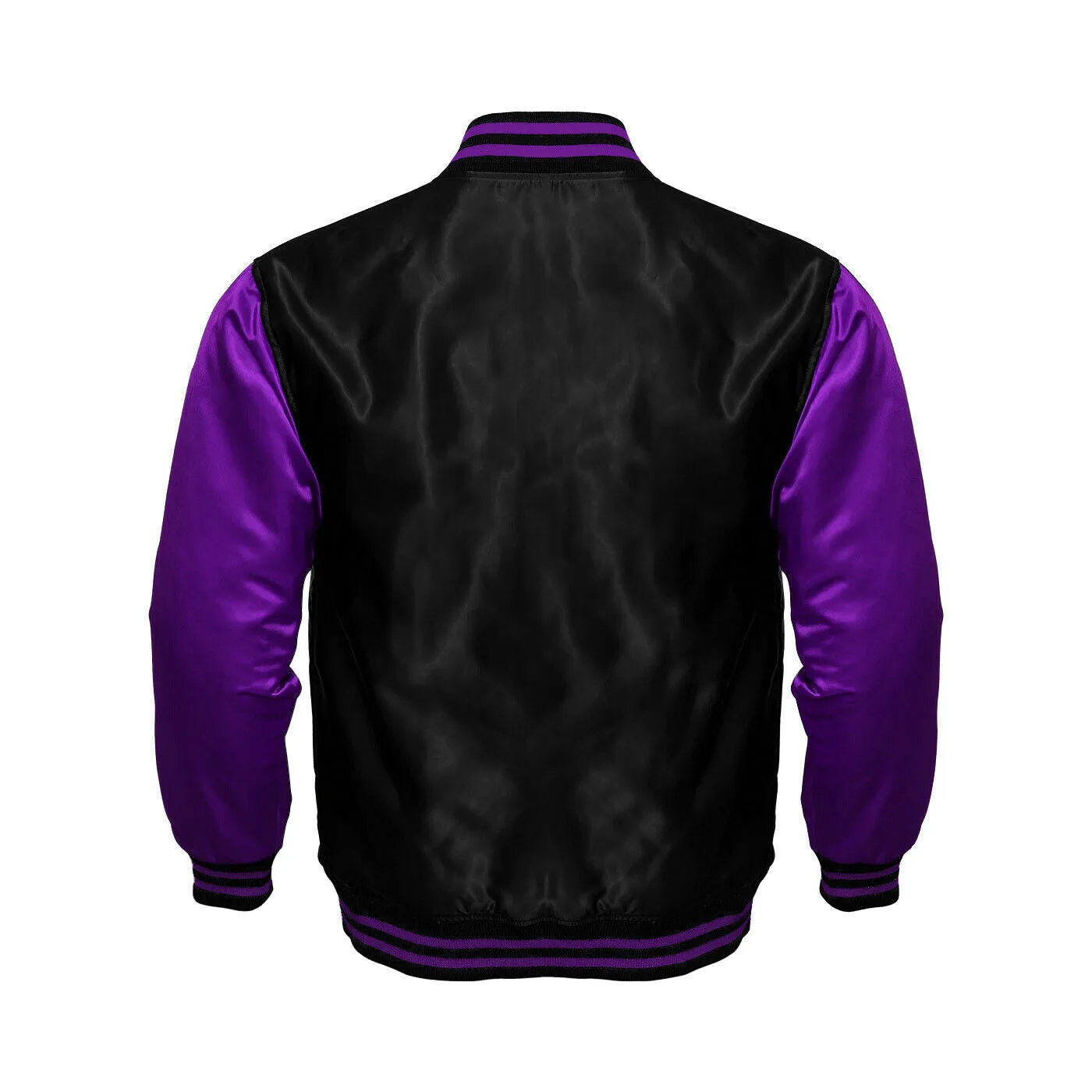 Mens Satin Jacket Black/Purple