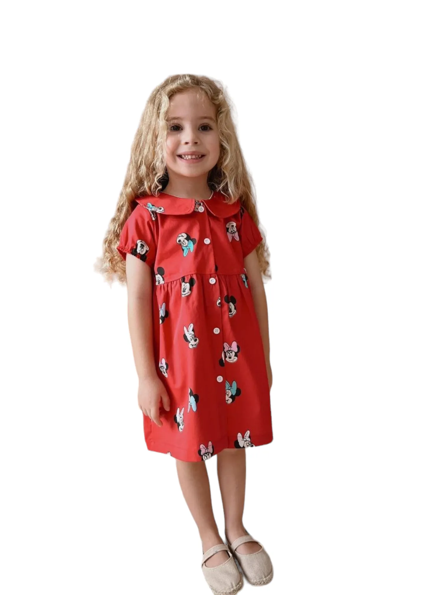 Minnie Mouse All over Print Dress - Red