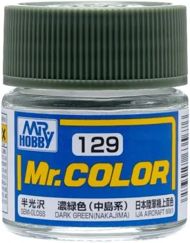 Mr. Hobby C129 Mr. Color Semi Gloss Dark Green (Nakajima) Lacquer Paint 10ml