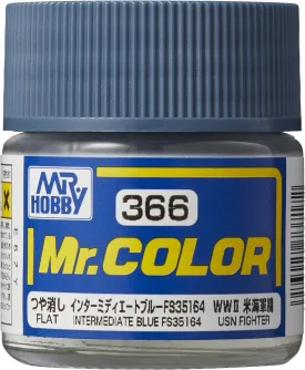 Mr. Hobby C366 Mr. Color Flat Intermediate Blue FS35164 Lacquer Paint 10ml