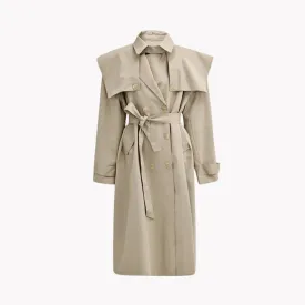 Pre Order:  Khaki Tie-Waist Trench Coat