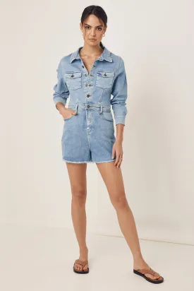 Spell x Outland Denim Long Sleeve Playsuit