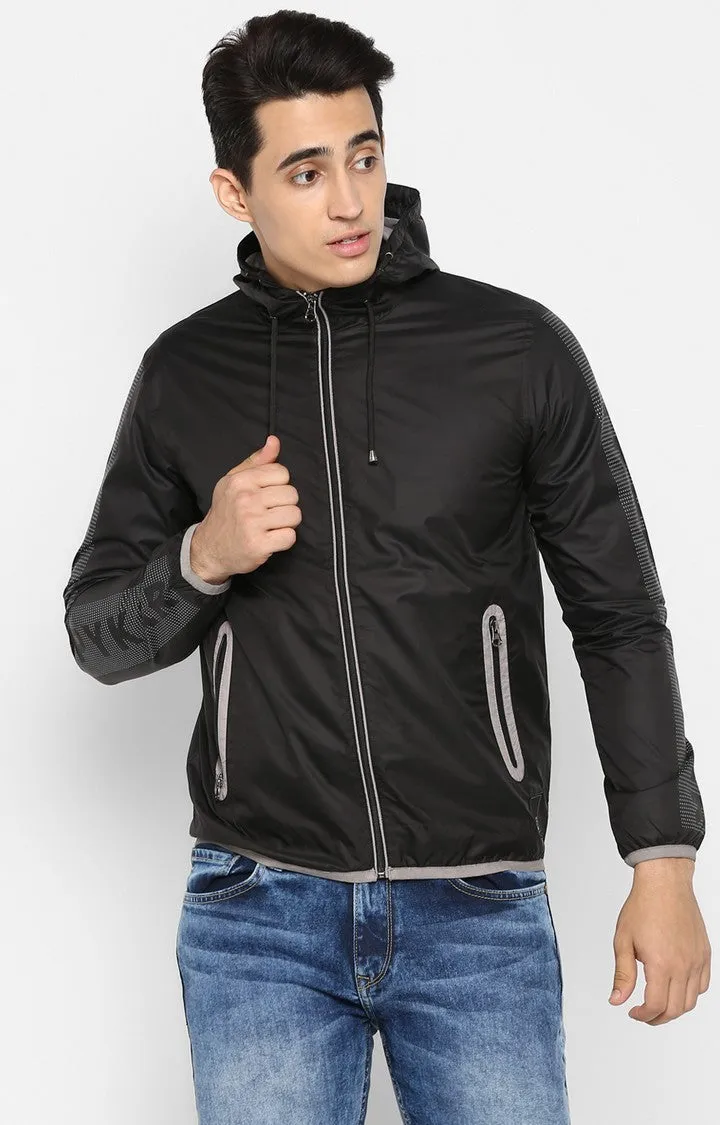 Spykar Men Black Solid Slim Fit Activewear Jacket