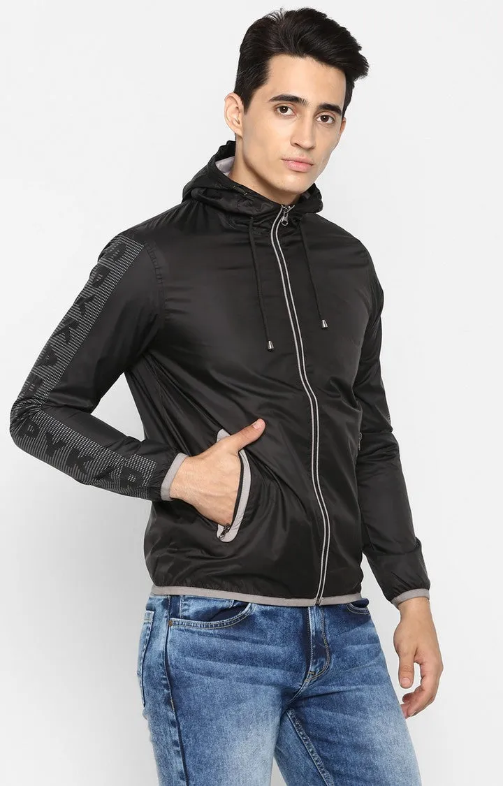 Spykar Men Black Solid Slim Fit Activewear Jacket