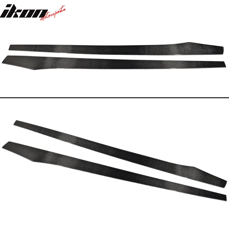 Universal 77.5Inch Side Skirts Extension Flat Bottom Line Carbon Fiber