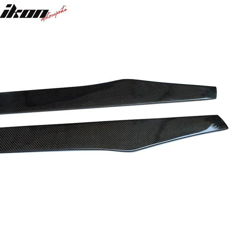 Universal 77.5Inch Side Skirts Extension Flat Bottom Line Carbon Fiber