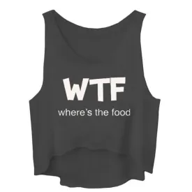 WTF Where's the Food Summer Crop Top Sleeveless Shirt