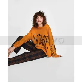 ZW Oversized Yellow Love Sweatshirt